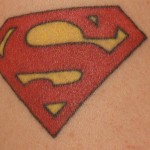 A super hero symbol tattoo