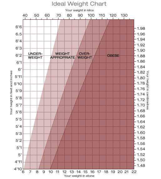 Weight Chart For Women By Age And Height 2013